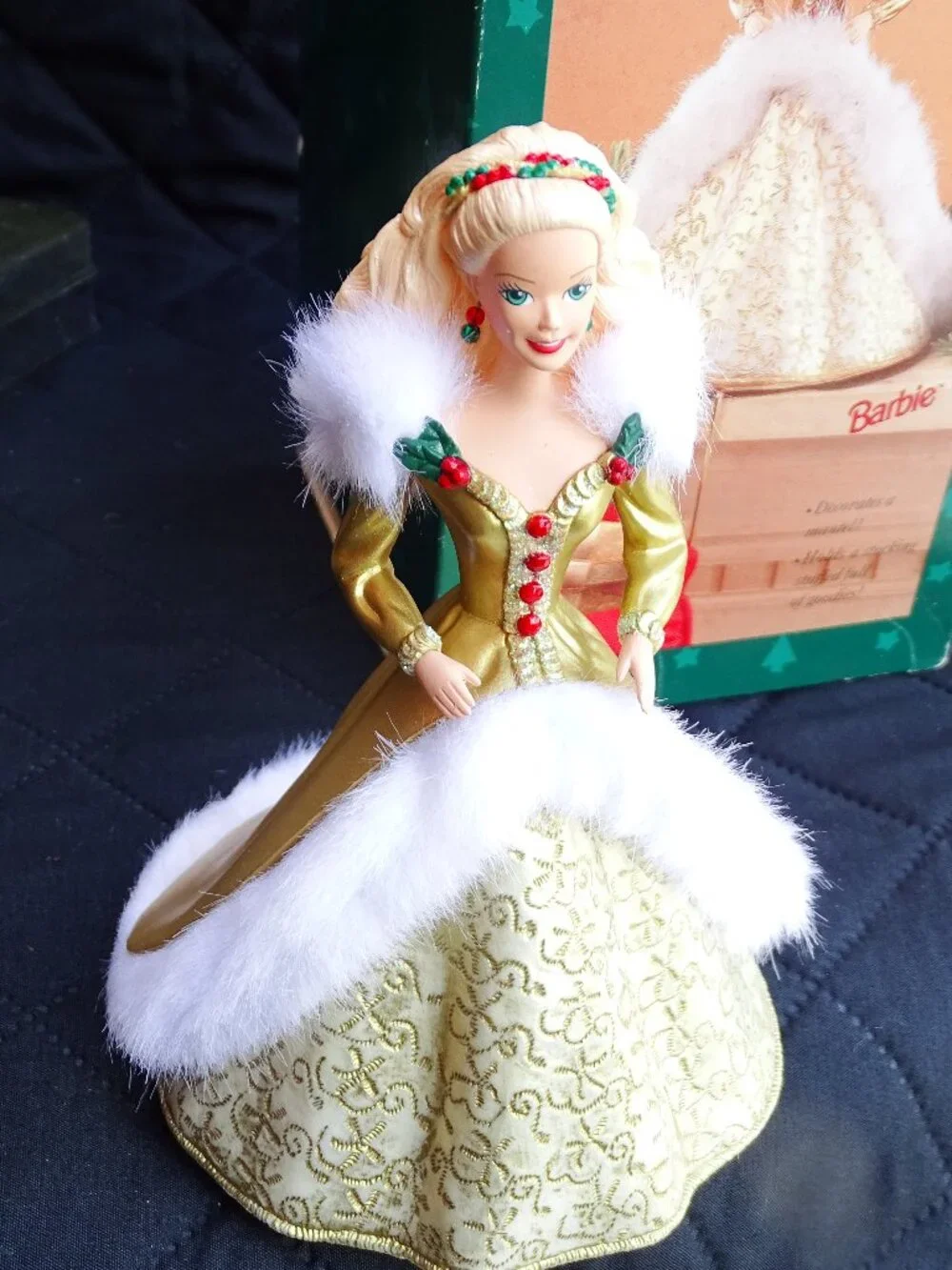 Hallmark Happy Holidays Barbie Christmas Stocking Hanger 1995